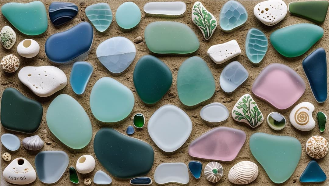 Collecting sea glass on a Tasmanian beach